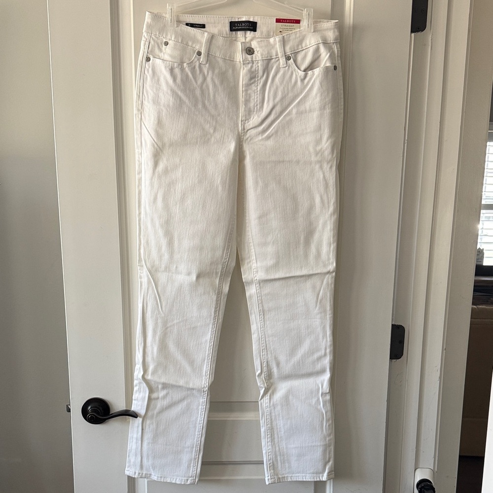 Talbots White Straight-Leg Denim Jeans